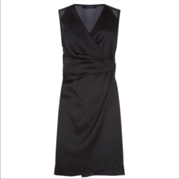 All Saints Women's Black Anika Dress Wrap Style Above Knee Evening - Picture 3 of 10